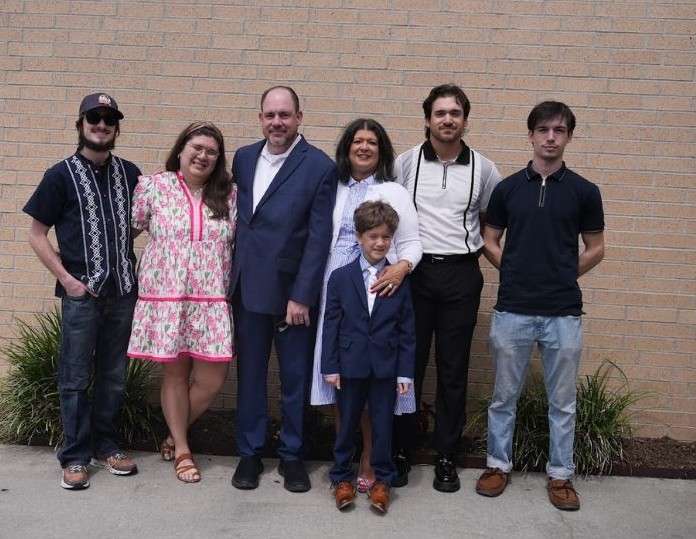 The Massi family together in Katy, Texas