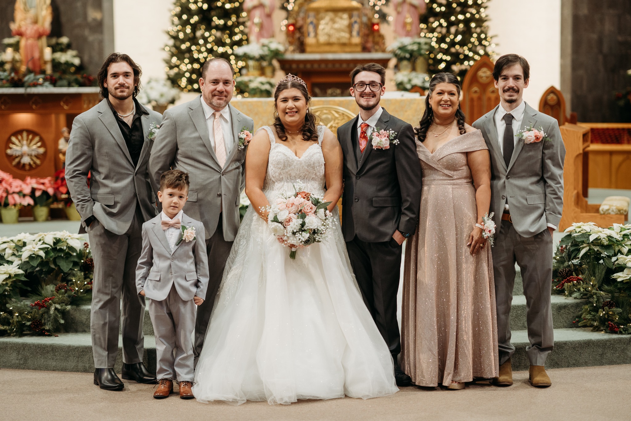 Steve and Stacy Massi with their family at a family wedding